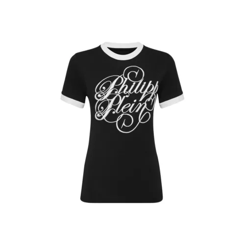 PHILIPP PLEIN SS25 Стандартная T-рубашка Женская Черно-белая