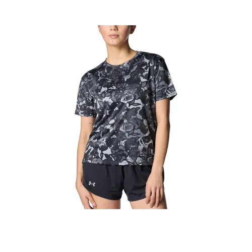 Under Armour Рукав с оборванным плечом T-рубашка Женская Черная