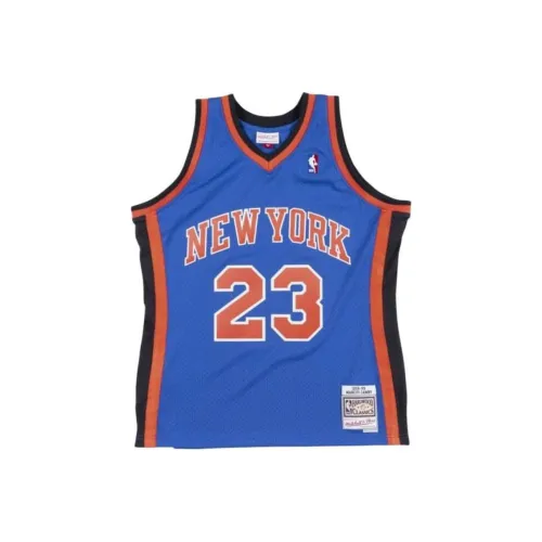 Mitchell Ness Синий Мужская баскетбольная футболка