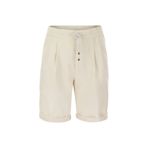 BRUNELLO CUCINELLI Экрю Мужские Повседневные Шорты