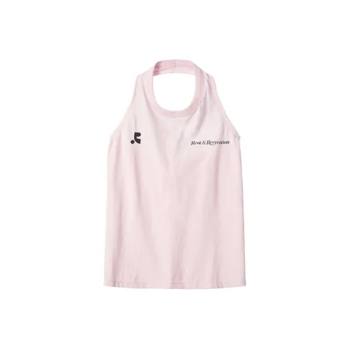 Rest Recreation Логотип 2WAY HALTERNECK Топ Майка Женские Розовый Розовый