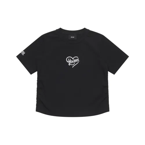 MLB Base Logo Heart New York Yankees SS25 T-Shirt Женская Черная