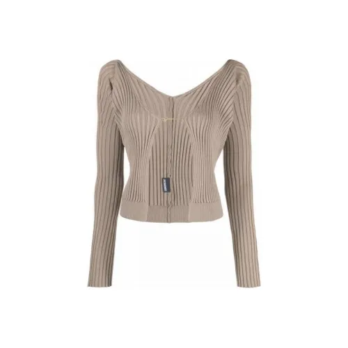 Jacquemus Темно-бежевые Женские Короткие Топы