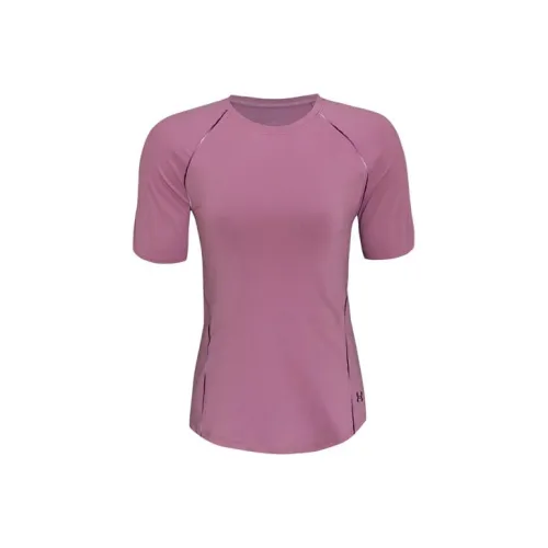Under Armour Рукав реглан T-рубашка Женская Розовая