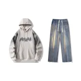 Set (Ecru Top + Nostalgic Blue Jeans)  
Комплект (Топ экрю + Джинсы ностальгического синего цвета)