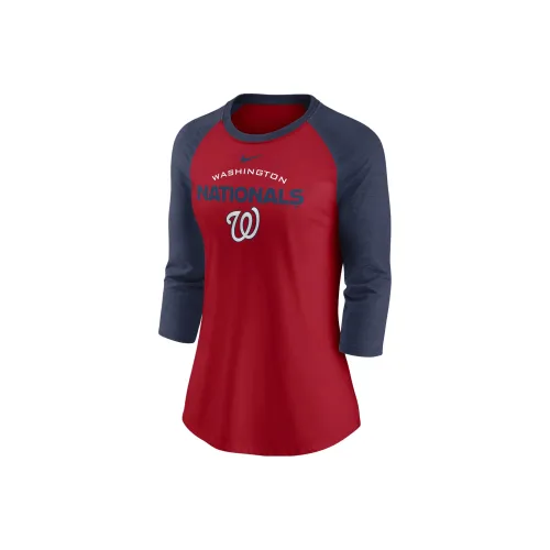 NIKE X MLB Co Бренд Красная Женская Футболка