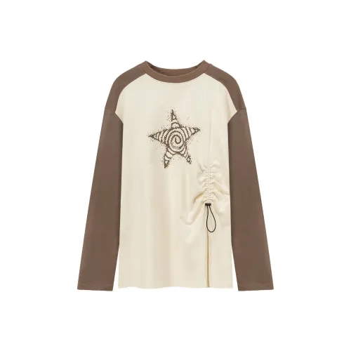 NO ONE ELSE Реглан-рукав Т-рубашка Женская Экрю