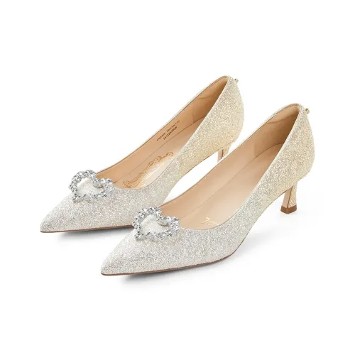 7or9 Текущий Золотой Шампанское Узкий каблук Высокие каблуки Женские Шампанское золото