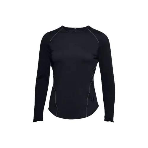 Under Armour Рукав реглан T-рубашка Женская Черная