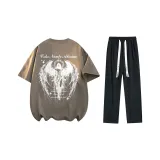 Комплект одежды (Тауповый топ + Черные 2657 повседневные штаны)