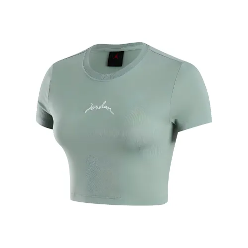 Джордан SS24 T Рубашка Женская Дымчатый Серый Нефрит с Светло-Зеленым