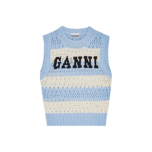 GANNI SS25 Майка Женская Синяя