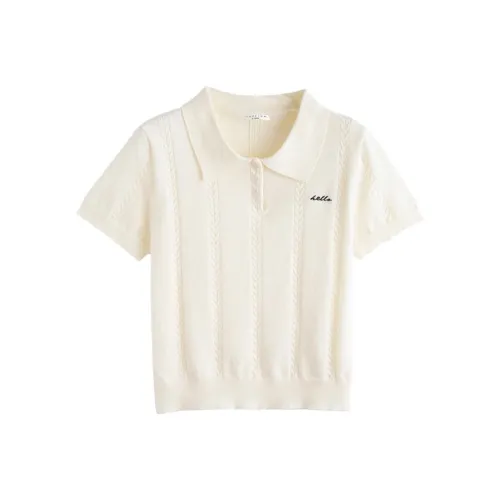 Tonlion Экрю Женские T-рубашки