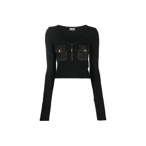 DIESEL Черные Женские Короткие Топы