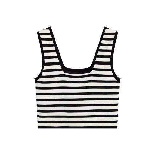 Famanxuan Майка Женская Классическая Абрикос Черный Полосы