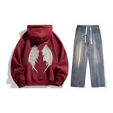 Set (Burgundy Top + Nostalgic Blue Jeans)  
Комплект (Бордовый топ + Ностальгические синие джинсы)