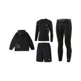 Black (Обтягивающие штаны + шорты + рубашка с длинным рукавом + пальто)