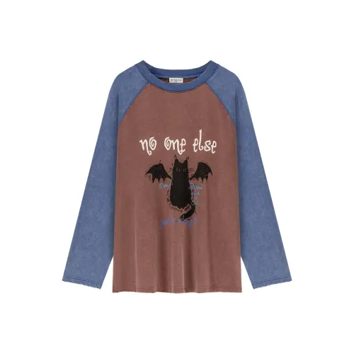 NO ONE ELSE Красно-коричневые женские футболки