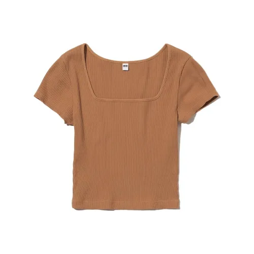UNIQLO Верблюжий Женские Футболки