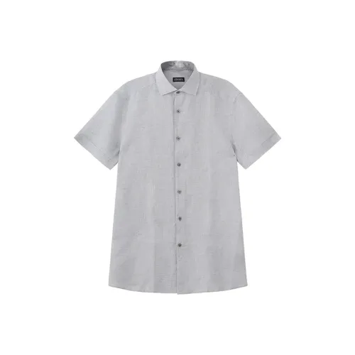 Ermenegildo Zegna Смешанные Серые Мужские Рубашки