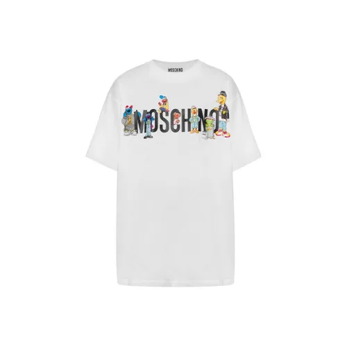 MOSCHINO X SESAME STREET Co Брендовая Серия Белые Женские Рубашки T