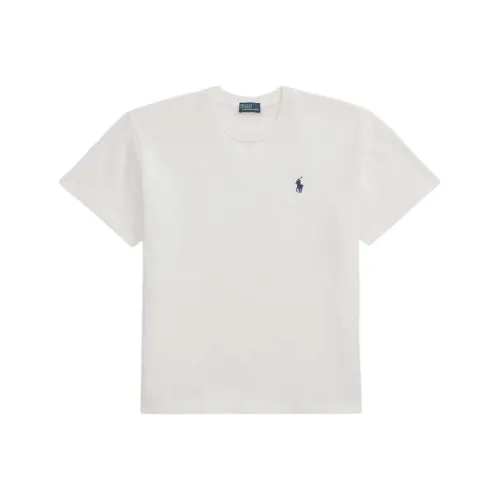 Polo Ralph Lauren Однотонный Круглый вырез Пони Логотип Короткий рукав Т-рубашка Женская Белая
