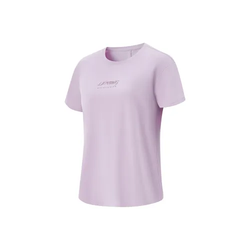 LINING Fitness Series T-Shirt Женская Сумеречный Фиолетовый