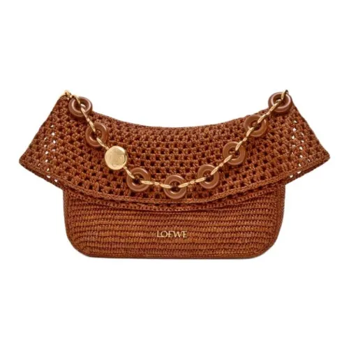 LOEWE Raffia Сумка на одно плечо среднего размера женская золотисто-коричневая