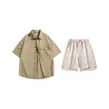 Set (Light Khaki Top + Apricot White Pants)  
Комплект (Светлый Хаки Топ + Абрикосовые Белые Штаны)