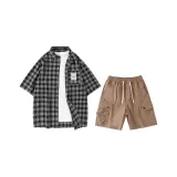 Set (верхний черный check + нижний хаки)