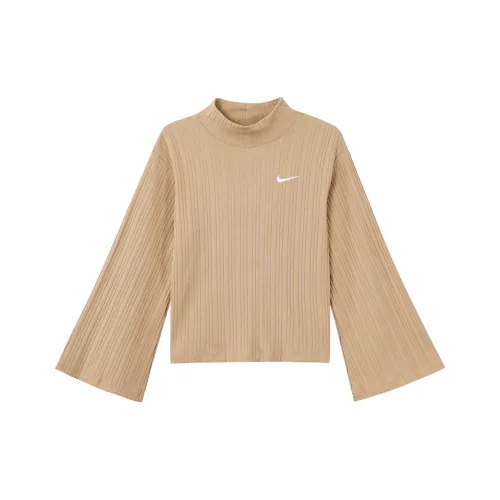 nike Комплект с короткими рукавами T-рубашка Женская льняная желтая