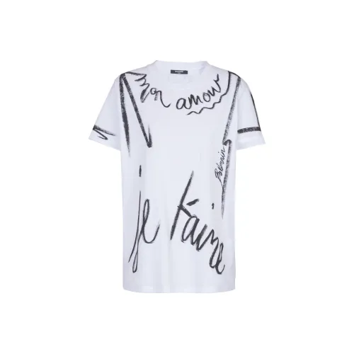 BALMAIN FW24 Стандартная T-рубашка Женская Белая