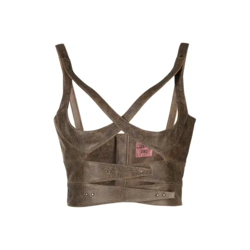 Jean Paul Gaultier Майка Женская Коричневая