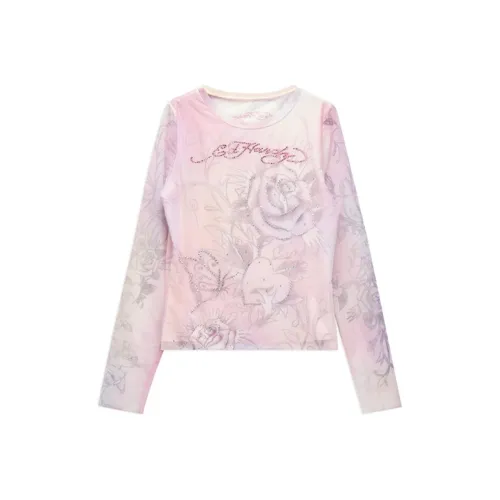 Ed Hardy Розовые Женские Футболки