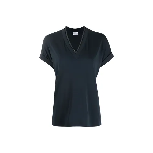 Brunello Cucinelli Темно-синие Женские Рубашки T