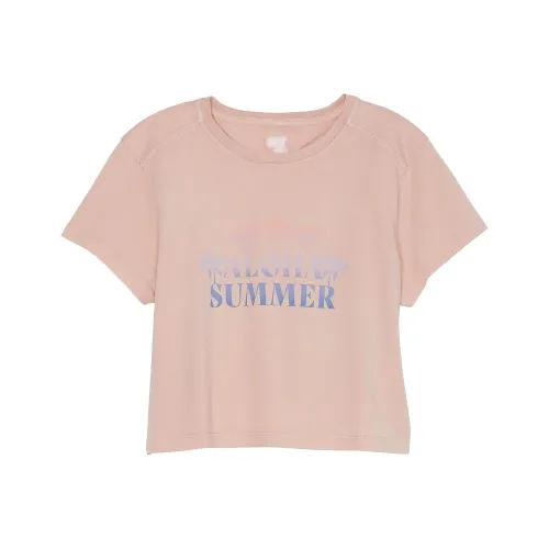 Victoria's Secret Розовый Наследие Хлопок Укороченный Tee Aloha Лето T Рубашка Женские Телесный цвет