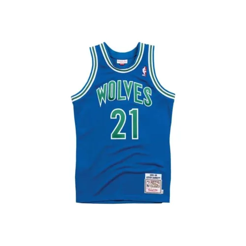 Mitchell Ness Синий Мужская баскетбольная футболка