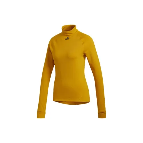 Adidas Рукав реглан T-рубашка Женская Желтая