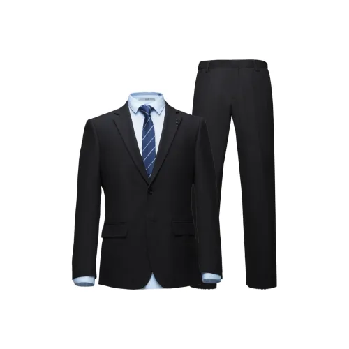 HLA Бизнес костюм мужской черная клетка