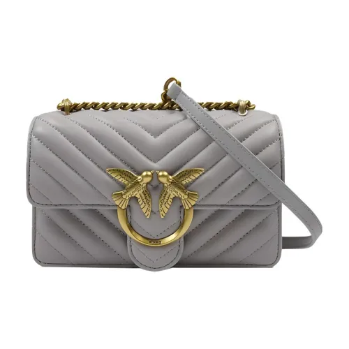 PINKO Love Icon Овчина Swallow Сумка Сумка через плечо Женская Серо-фиолетовая