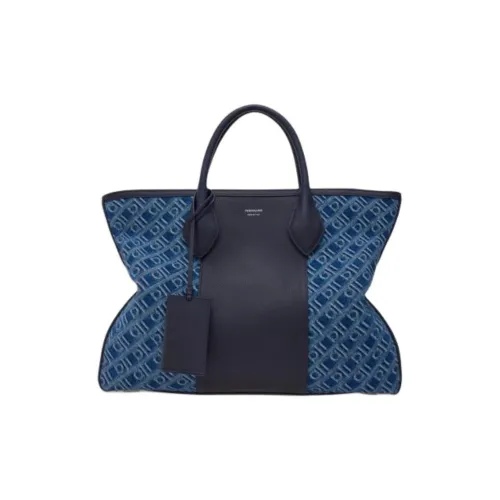 Ferragamo Телячья кожа с молотковой текстурой сумка-тоут сумка для покупок сумка большая мужская из денима