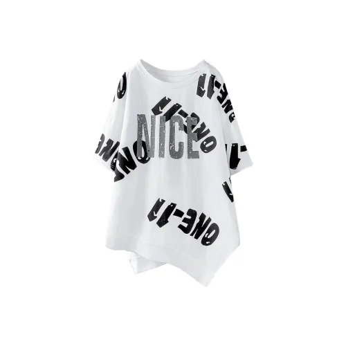 Cypress House Т-рубашка с оборванным рукавом женская белая основа черная буква