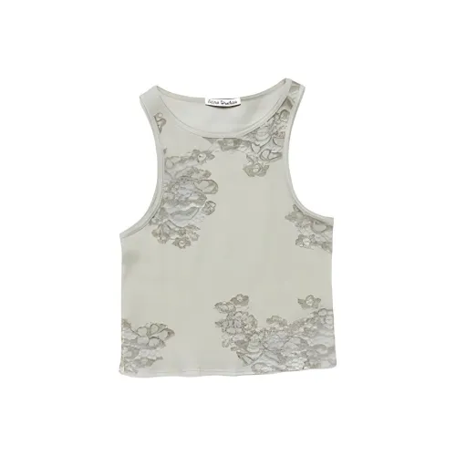 ACNE STUDIOS FW24 Майка Женская Серый Зеленый