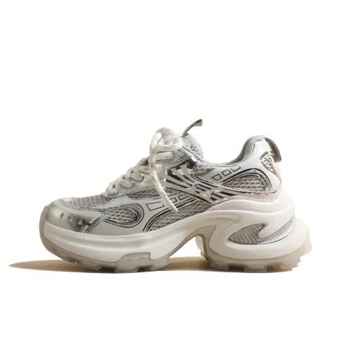 GARDEN CAT Противоскользящие устойчивые к истиранию низкий топ кроссовки с толстой подошвой женские серебряные