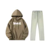 [Yellow Mud Jeans + Taupe Sweatshirt]  
[Джинсы цвета желтой грязи + свитшот цвета таупового]