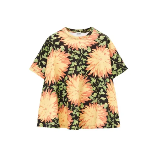 LOEWE SS25 Рукав с оборванным плечом T-рубашка Женская Многоцветная