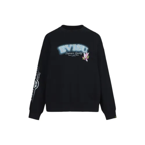 EVISU Стандартная Длинная Рукав Т-Рубашка Женская Черная