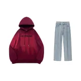 Set (Burgundy Top + Blue Mud Jeans)  
Комплект (Бордовый топ + Синие джинсы цвета грязи)