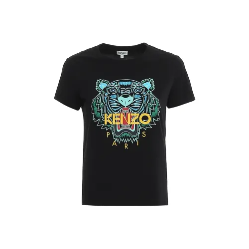 KENZO Classic Tiger Head Черные Женские Футболки