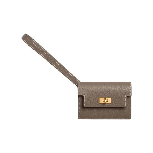 HERMES Kelly Pocket Madame Телячья кожа Кошелек Женские 18 этуп слоново-серый